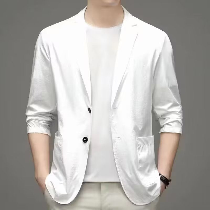 SF0122 Summer ice silk suit men's ultra-thin casual sun protection clothing small suit light spring and autumn single western jacket top