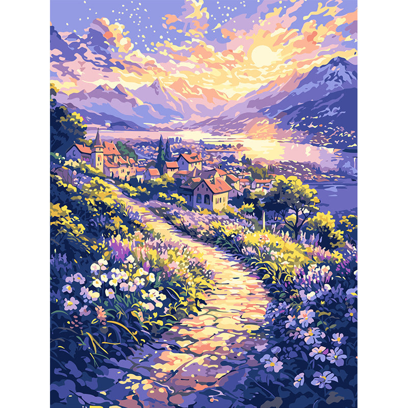 YL-34527 diy digital oil painting cartoon children's animation coloring decoration cute hand-filled coloring oil painting wholesale
