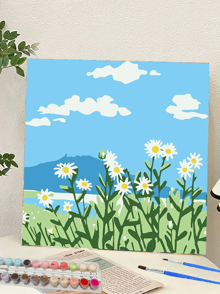 digital oil painting landscape Dafen Village hand-painted mathematical oil painting coloring oil painting flower flower oil painting wholesale