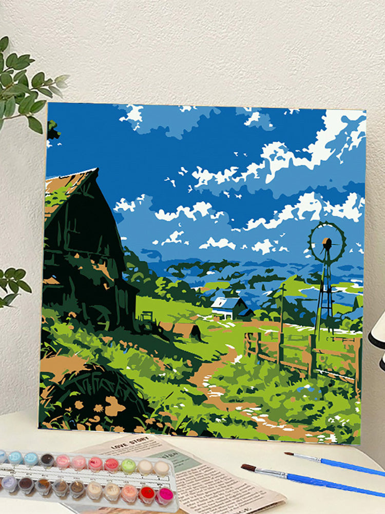 YL-36865 digital oil painting landscape Dafen Village hand-painted mathematical oil painting coloring oil painting flower flower oil painting wholesale