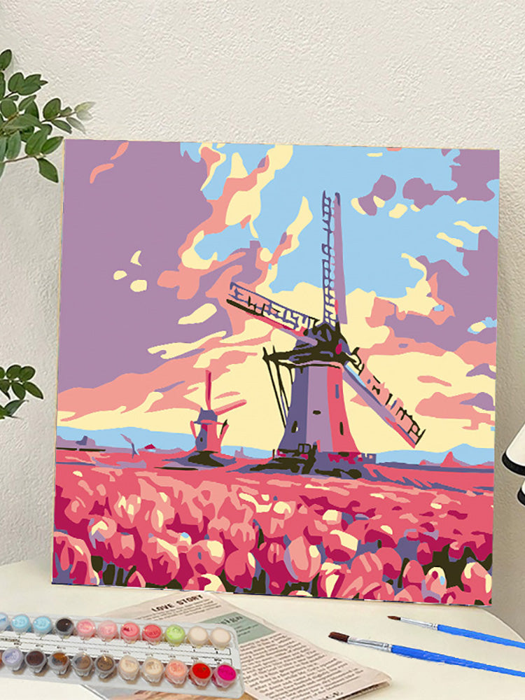 YL-37266 digital oil painting landscape Dafen Village hand-painted mathematics oil painting coloring oil painting flower flower oil painting wholesale