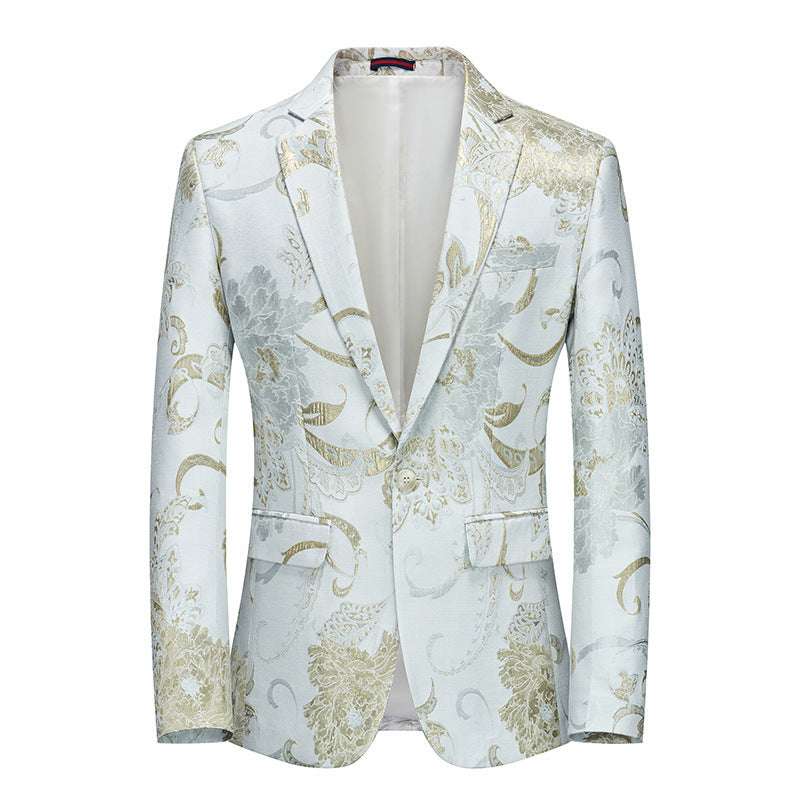 YL-37183 foreign trade 2025 spot spring new style fancy suit men's jacket casual small suit men's dress stage performance