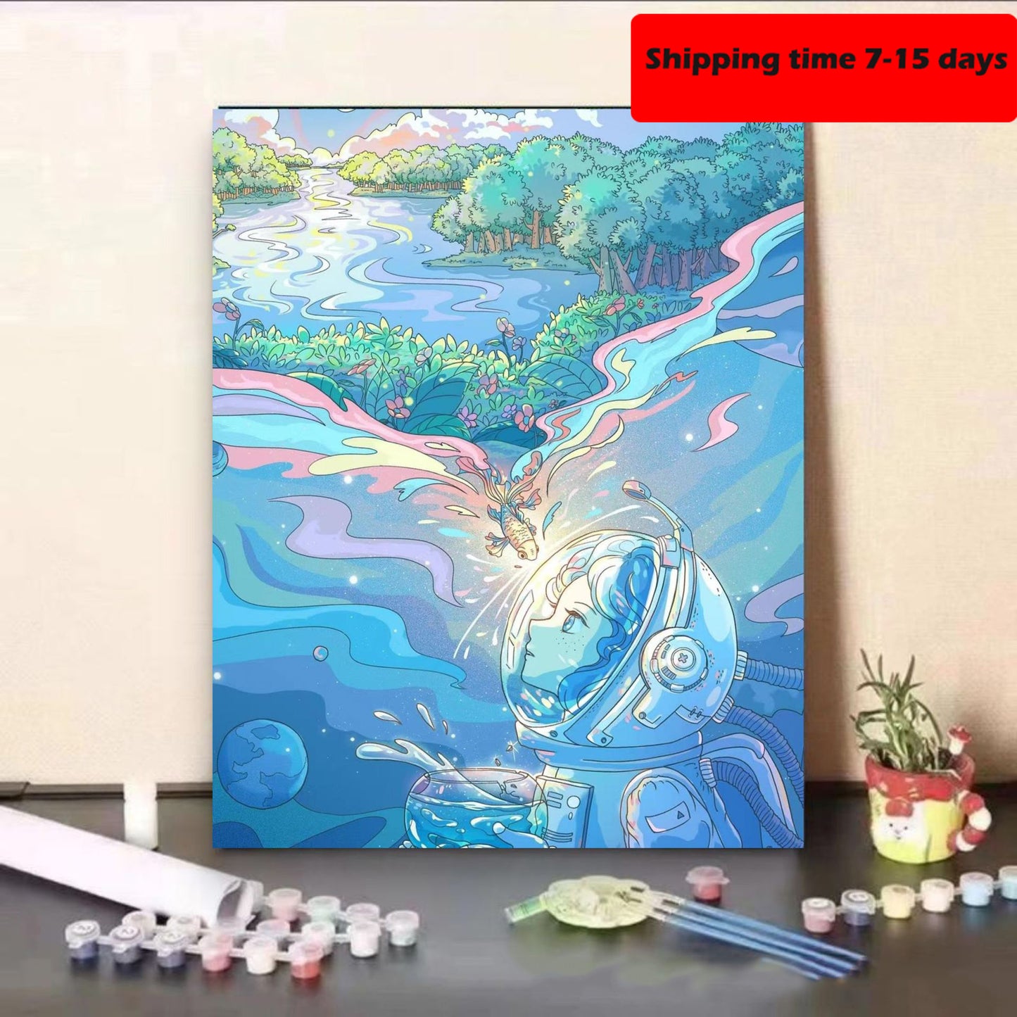 YL-32026 DIY digital oil painting manufacturers wholesale cute small animals hand-painted oil painting decorative painting stall