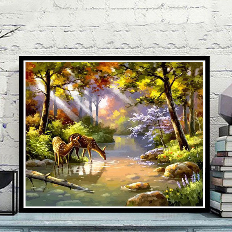 YL-35555 Cat digital oil painting DIY coloring painting handmade watercolor hand-painted art landscape anime cartoon painting