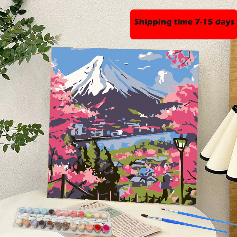 YL-37409 digital oil painting landscape Dafen Village hand-painted mathematical oil painting coloring oil painting flower flower oil painting wholesale