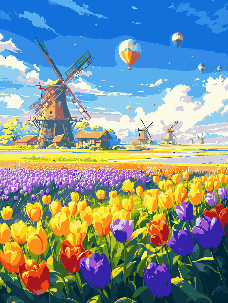 YL-35036 diy digital oil painting cartoon children's animation coloring decoration cute hand-filled coloring oil painting wholesale