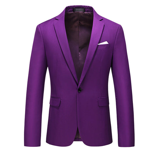 A0022 Spring and Autumn New Men's Fashion Suit Cross-border Foreign Trade Large Size Solid Color Casual Jacket Suit Men's Tops
