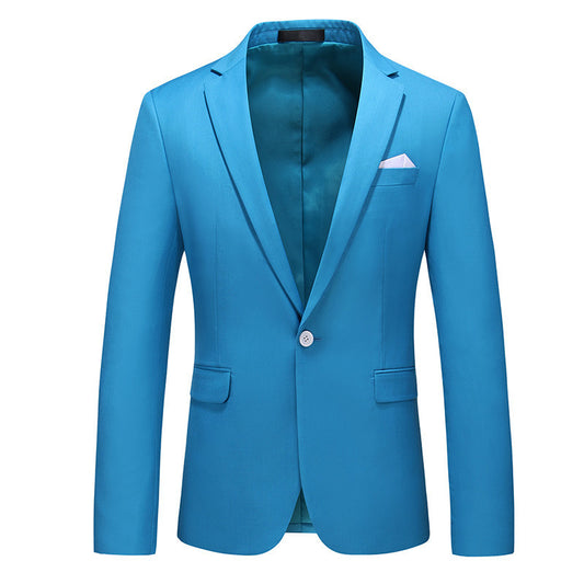 A0023 Spring and Autumn New Men's Fashion Suit Cross-border Foreign Trade Large Size Solid Color Casual Jacket Suit Men's Tops