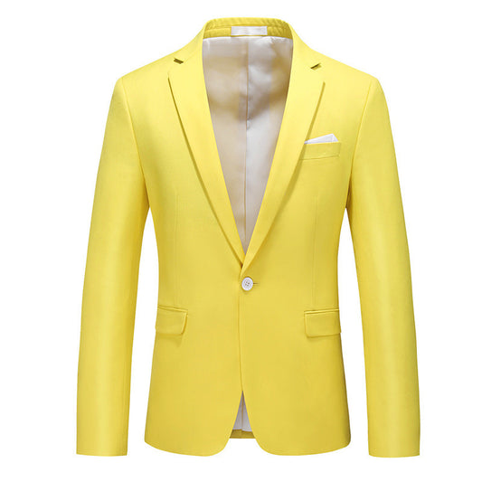 A0024 Spring and Autumn New Men's Fashion Suit Cross-border Foreign Trade Large Size Solid Color Casual Jacket Suit Men's Tops