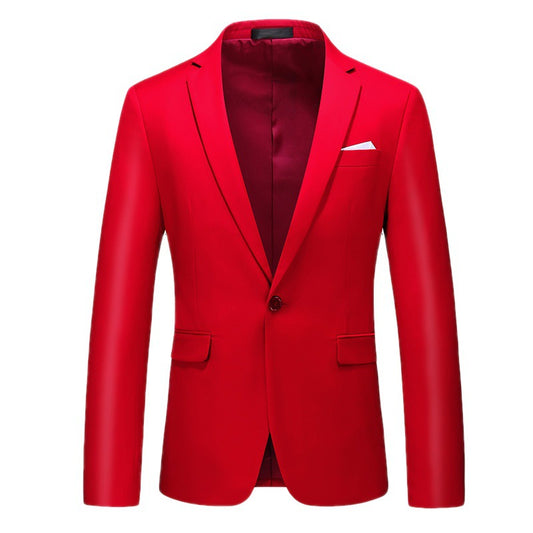 A0025 Spring and Autumn New Men's Fashion Suit Cross-border Foreign Trade Large Size Solid Color Casual Jacket Suit Men's Tops