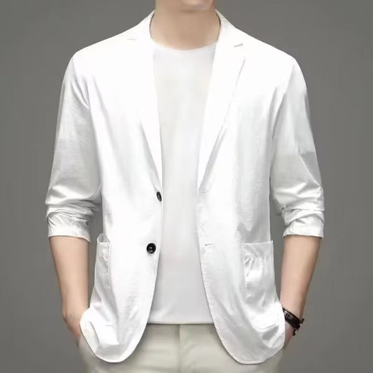 SF0122 Summer ice silk suit men's ultra-thin casual sun protection clothing small suit light spring and autumn single western jacket top