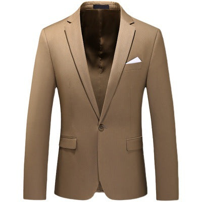 A0027 Spring and Autumn New Men's Fashion Suit Cross-border Foreign Trade Large Size Solid Color Casual Jacket Suit Men's Tops