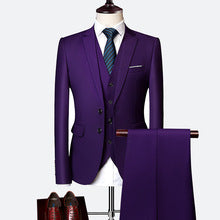 A0042 New Business Suit Men's Suit Three-piece British Slim Wedding Dress Multicolor Large Size Suit Groomsmen Suit