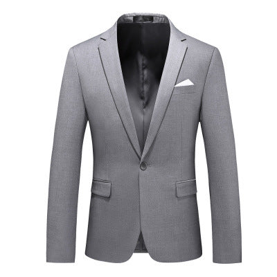 A0029 Spring and Autumn New Men's Fashion Suit Cross-border Foreign Trade Large Size Solid Color Casual Jacket Suit Men's Tops