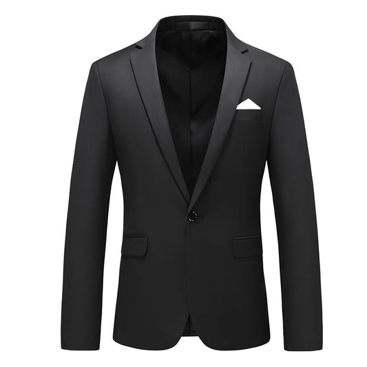 A0030 Spring and Autumn New Men's Fashion Suit Cross-border Foreign Trade Large Size Solid Color Casual Jacket Suit Men's Tops