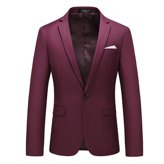 A0031 Spring and Autumn New Men's Fashion Suit Cross-border Foreign Trade Large Size Solid Color Casual Jacket Suit Men's Tops