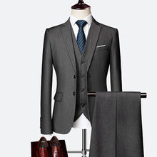 A0045 New business suit men's suit three-piece suit British slim wedding dress multi-color large size suit groomsmen suit