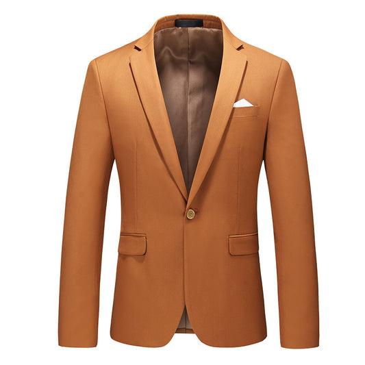 A0032 Spring and Autumn New Men's Fashion Suit Cross-border Foreign Trade Large Size Solid Color Casual Jacket Suit Men's Tops