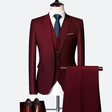 A0046 New business suit men's suit three-piece suit British slim wedding dress multi-color large size suit groomsmen suit