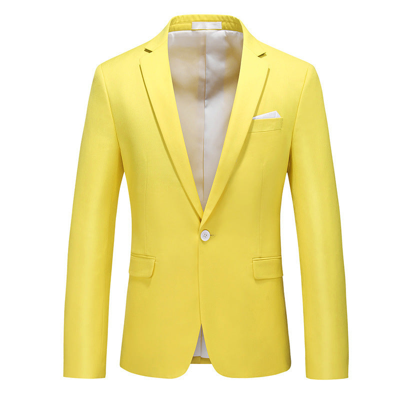 A0033 Spring and Autumn New Men's Fashion Suit Cross-border Foreign Trade Large Size Solid Color Casual Jacket Suit Men's Tops
