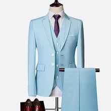 A0048 New business suit men's suit three-piece suit British slim wedding dress multi-color large size suit groomsmen suit