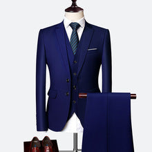 A0049 New business suit men's suit three-piece suit British slim wedding dress multi-color large size suit groomsmen suit
