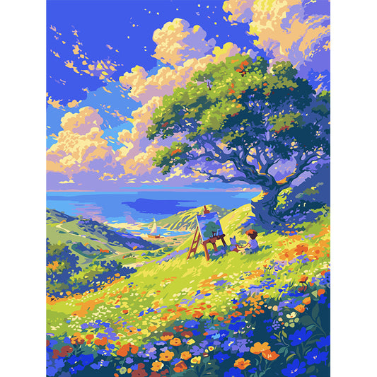 YL-34525 diy digital oil painting Chinese style auspicious meaning fruit wealth rolling painting living room bedroom decoration
