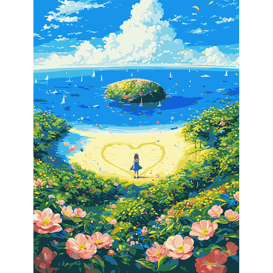 YL-34528 diy digital oil painting cartoon children's animation coloring decoration cute hand-filled coloring oil painting wholesale
