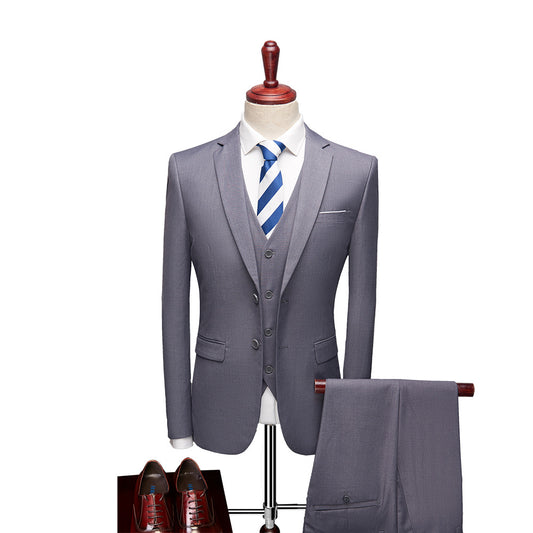 A0057 New Business Suit Men's Suit Three-piece British Slim Wedding Dress Multicolor Large Size Suit Groomsmen Suit