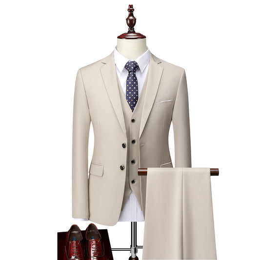 A0058 New business suit men's suit three-piece suit British slim wedding dress multi-color large size suit groomsmen suit