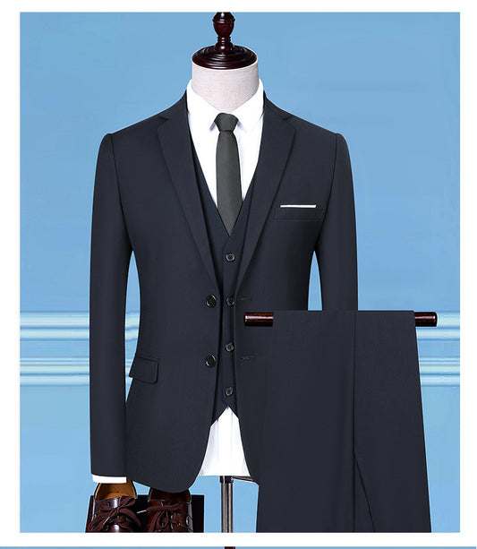 A0060 New business suit men's suit three-piece suit British slim wedding dress multi-color large size suit groomsmen suit