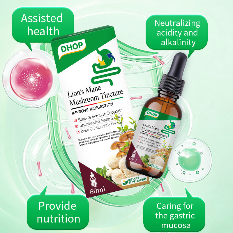 Lion’s Mane Mushroom Drops – Botanical Digestive Wellness Supplement