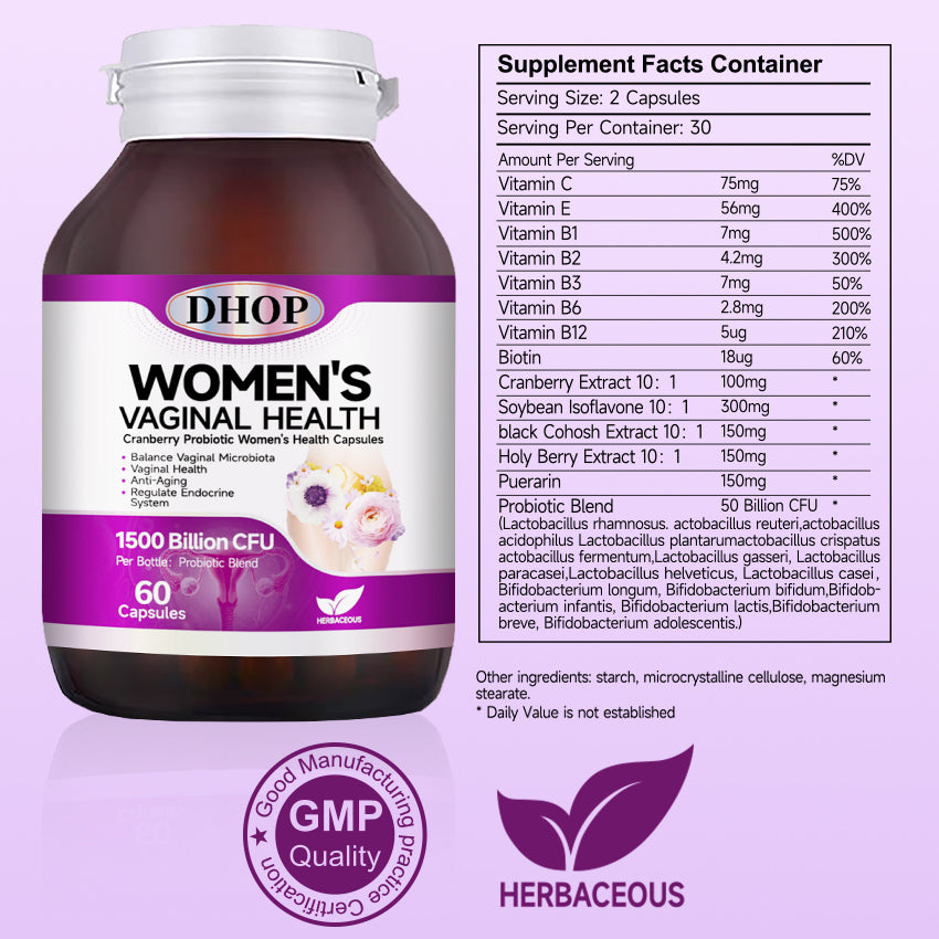 Cranberry Probiotic Capsules – Women’s Intimate Care Supplement