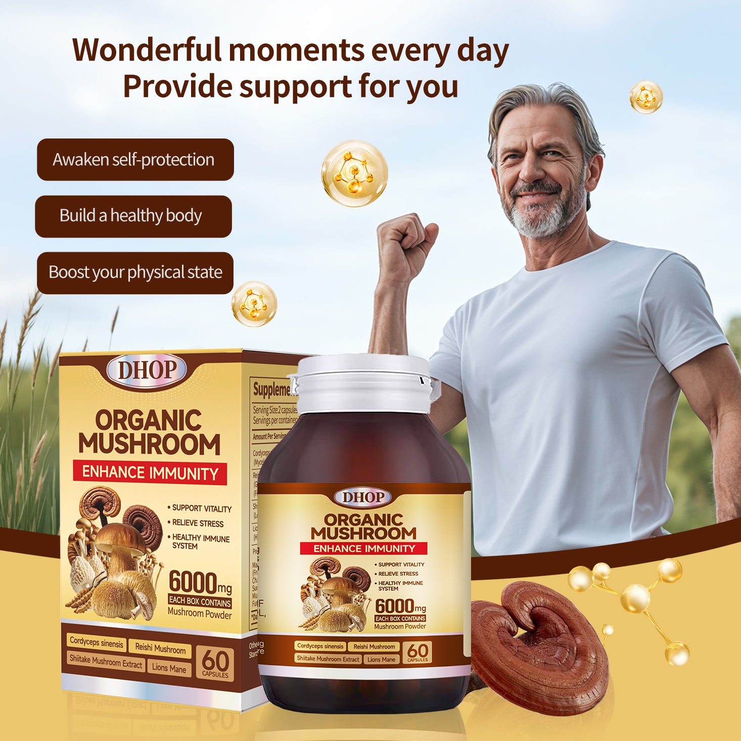 Cordyceps & Matsutake Mushroom Capsules – Herbal Wellness Supplement