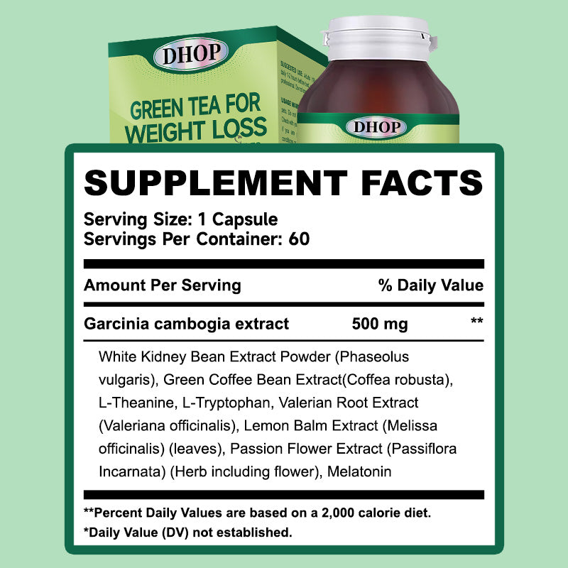 Green Tea & Botanical Blend Capsules – Daily Herbal Supplement