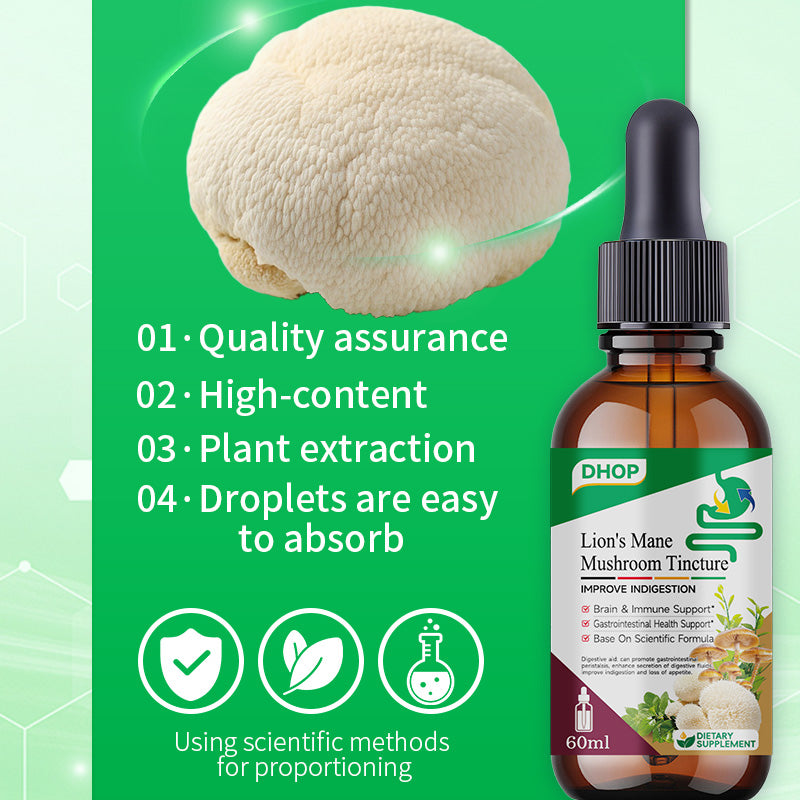 Lion’s Mane Mushroom Drops – Botanical Digestive Wellness Supplement