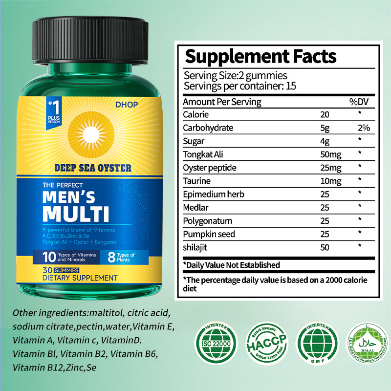 Maca & Oyster Peptide Gummies – Men’s Daily Dietary Supplement