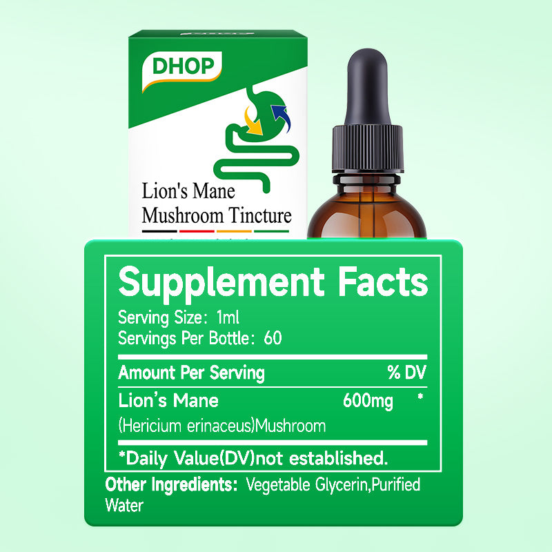 Lion’s Mane Mushroom Drops – Botanical Digestive Wellness Supplement