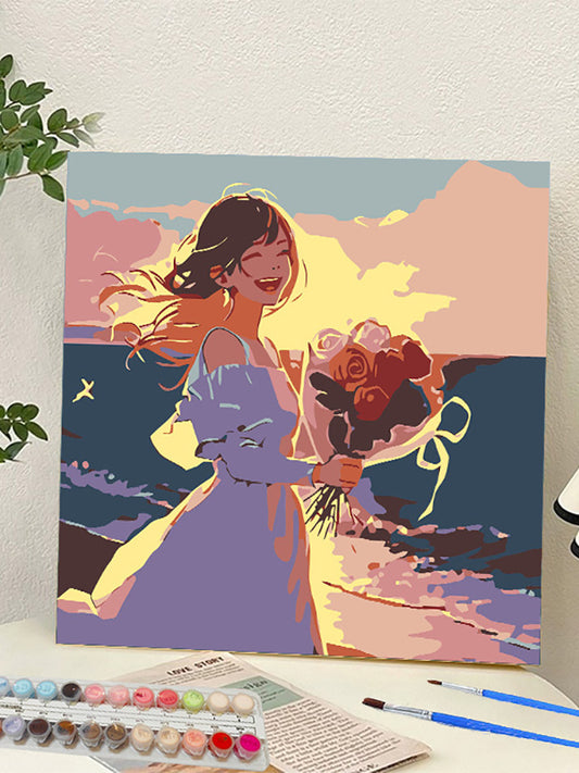 YL-37345 digital oil painting landscape Dafen Village hand-painted mathematical oil painting coloring oil painting flower flower oil painting wholesale