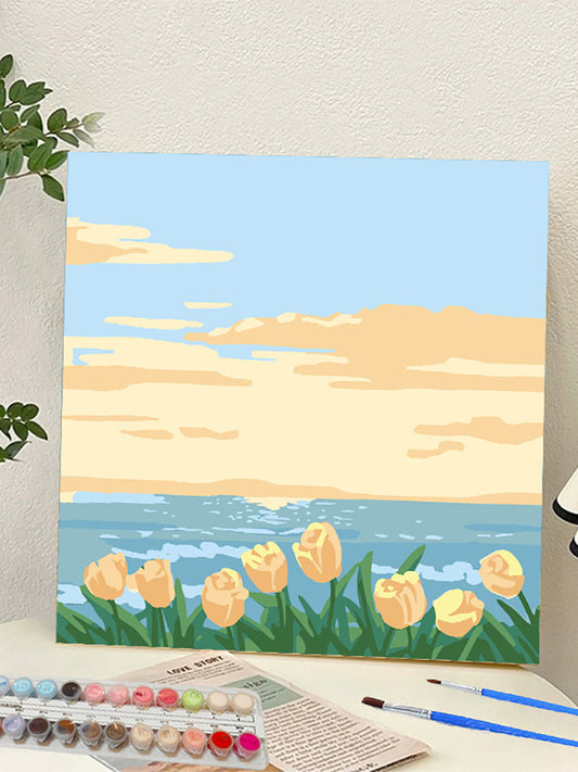 YL-37169 digital oil painting landscape Dafen Village hand-painted mathematical oil painting coloring oil painting flower flower oil painting wholesale