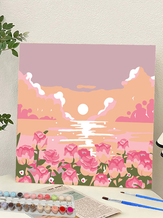 YL-36831 digital oil painting landscape Dafen Village hand-painted mathematical oil painting coloring oil painting flower flower oil painting wholesale