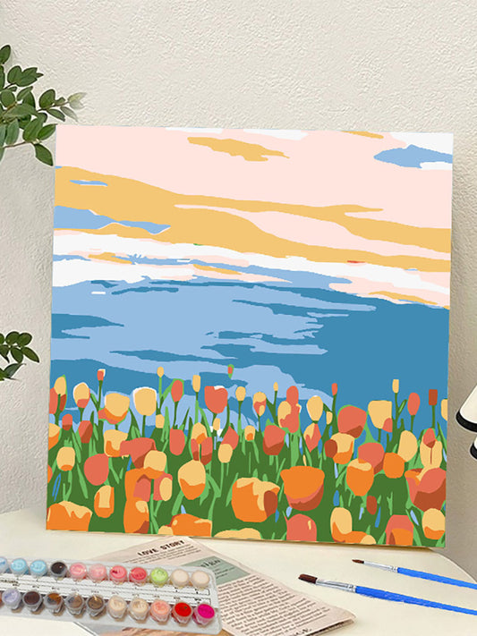 YL-37171 digital oil painting landscape Dafen Village hand-painted mathematical oil painting coloring oil painting flower flower oil painting wholesale