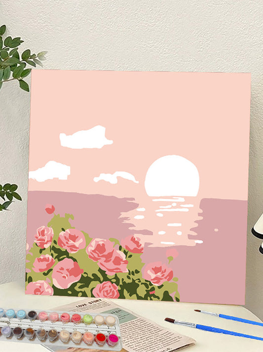 YL-36933 digital oil painting landscape Dafen Village hand-painted mathematical oil painting coloring oil painting flower flower oil painting wholesale