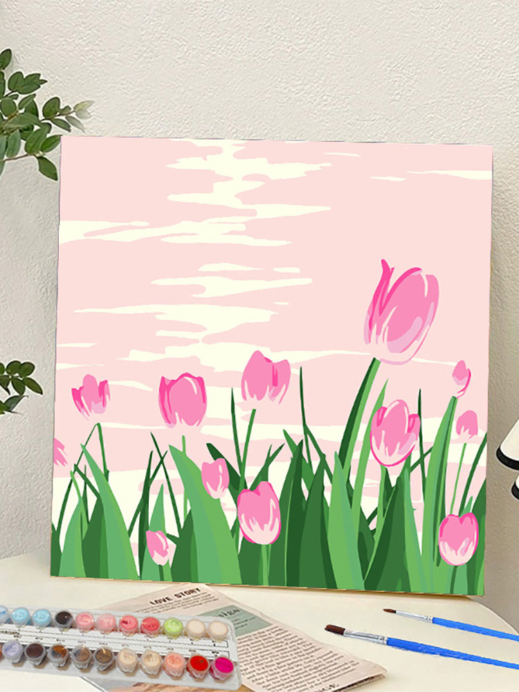 YL-37242 digital oil painting landscape Dafen Village hand-painted mathematical oil painting coloring oil painting flower flower oil painting wholesale