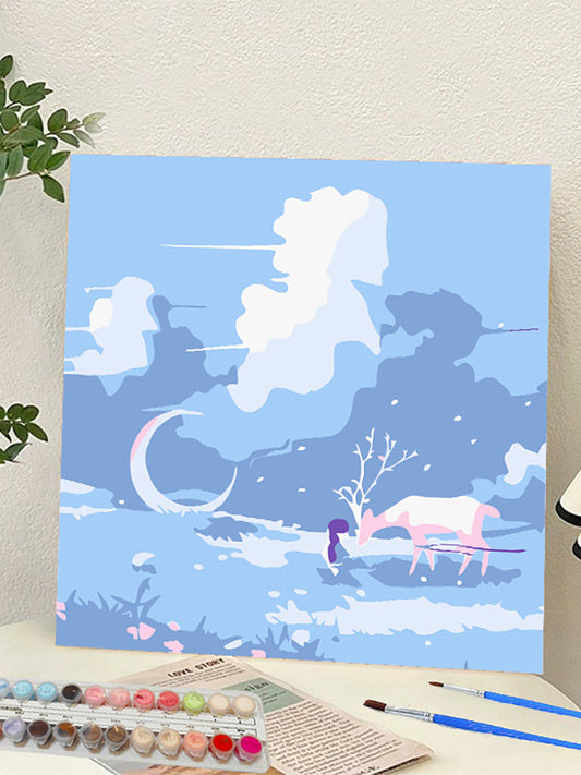 YL-37272 digital oil painting landscape Dafen Village hand-painted mathematical oil painting coloring oil painting flower flower oil painting wholesale