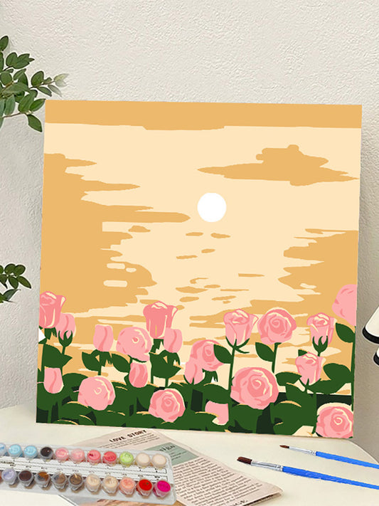 YL-37333 digital oil painting landscape Dafen Village hand-painted mathematical oil painting coloring oil painting flower flower oil painting wholesale