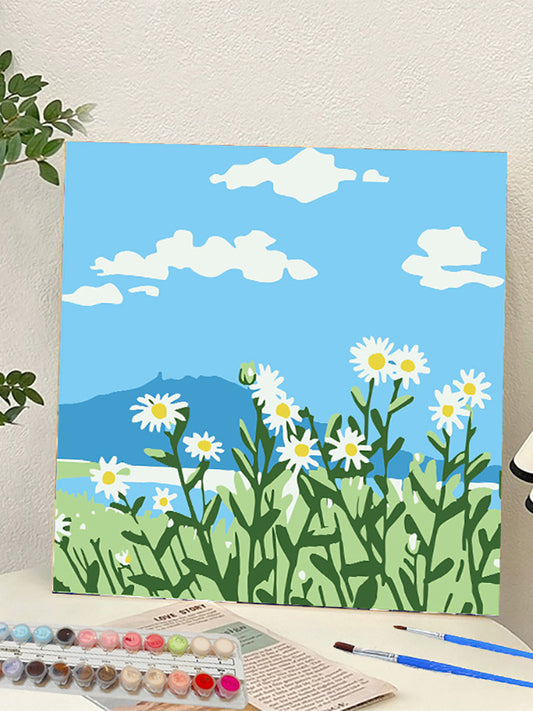 digital oil painting landscape Dafen Village hand-painted mathematical oil painting coloring oil painting flower flower oil painting wholesale