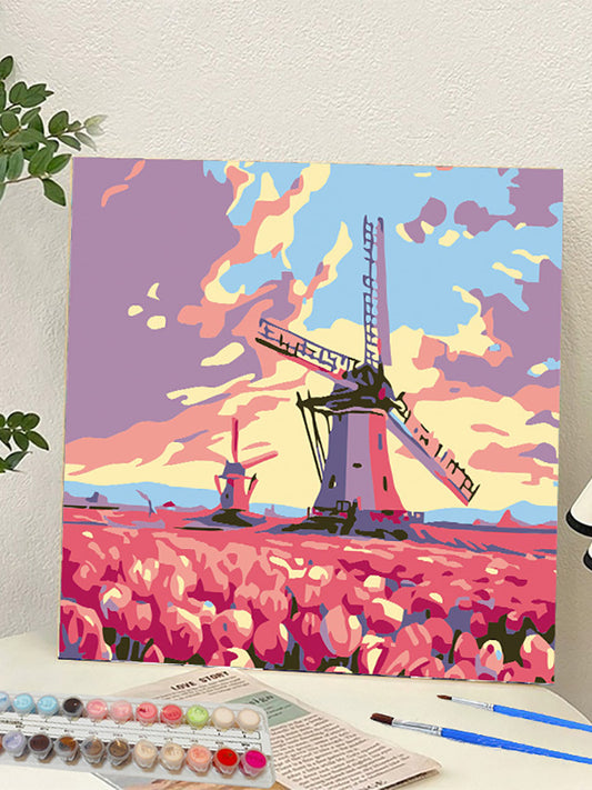 YL-37266 digital oil painting landscape Dafen Village hand-painted mathematics oil painting coloring oil painting flower flower oil painting wholesale