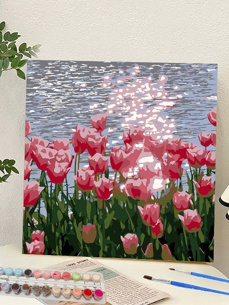 YL-37330 digital oil painting landscape Dafen Village hand-painted mathematical oil painting coloring oil painting flower flower oil painting wholesale
