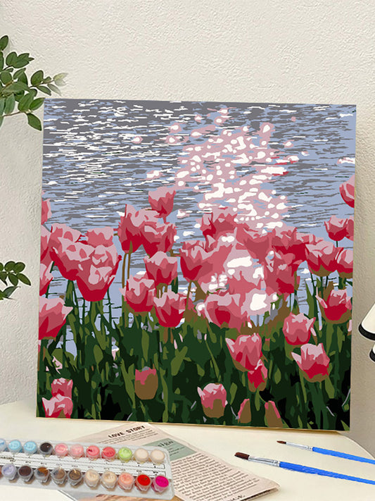 YL-37330 digital oil painting landscape Dafen Village hand-painted mathematical oil painting coloring oil painting flower flower oil painting wholesale